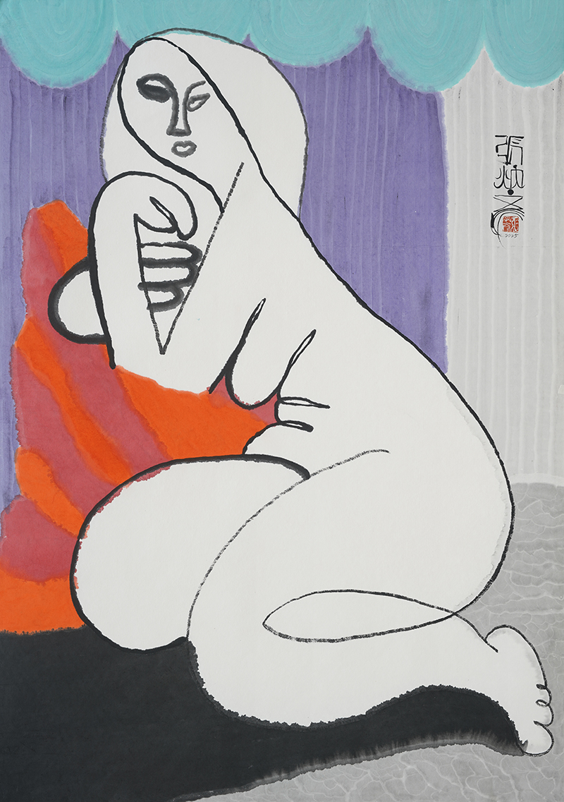 Jang Byeong Eun · Eastbrush · 张炳彥 · nude · ink_and_light_color_on_paper · 1030mm_x_728mm · 2025